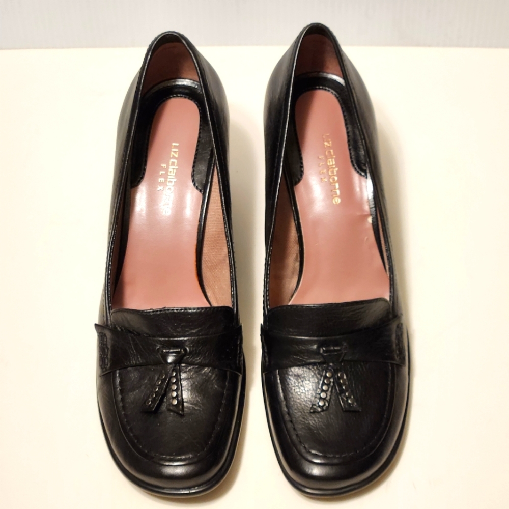 Liz Claiborne Flex, 8.5, Black Loafer Heel